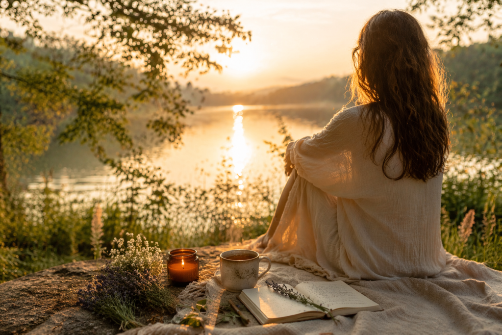 Poranny rytuał w naturze – kobieca energia, spokój i światło
